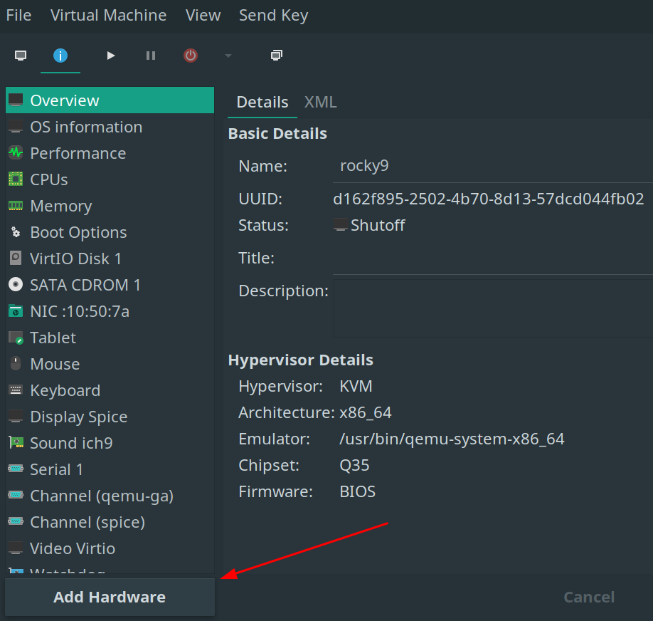 Add Hard Disk to VM in Virtual Machine Manager