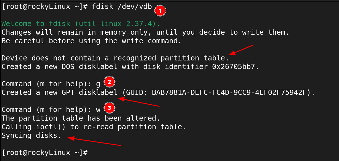 Create a Partition Table