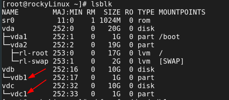 Validate Creation with <code>lsblk</code>