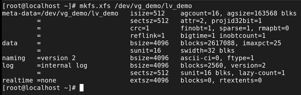 Make a File System for Logical Volume