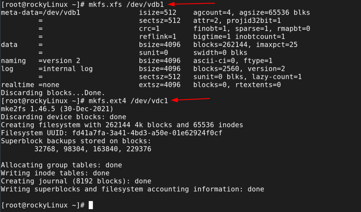 Make File Systems on the New Partitions