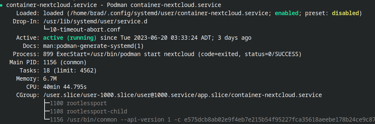 NextCloud Rootless Container as a Service